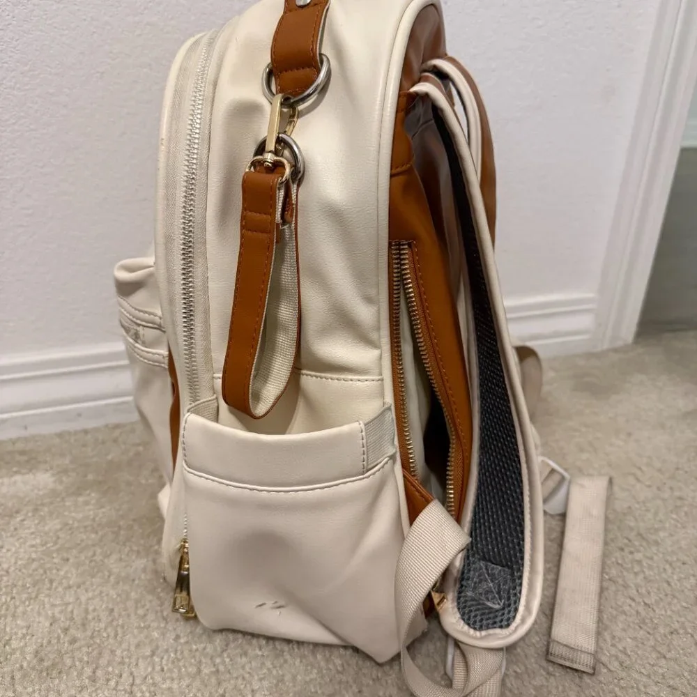 Stylish Cream and Brown Baby Bag